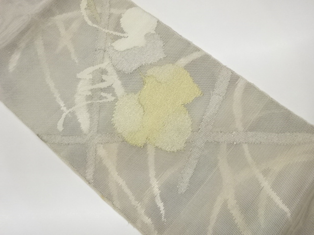 JAPANESE FUKURO OBI FOR SUMMER / WOVEN  IVY LEAVES
